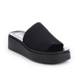 SODA Women's Farley-S Wedge Black Sandals/NIB/6M